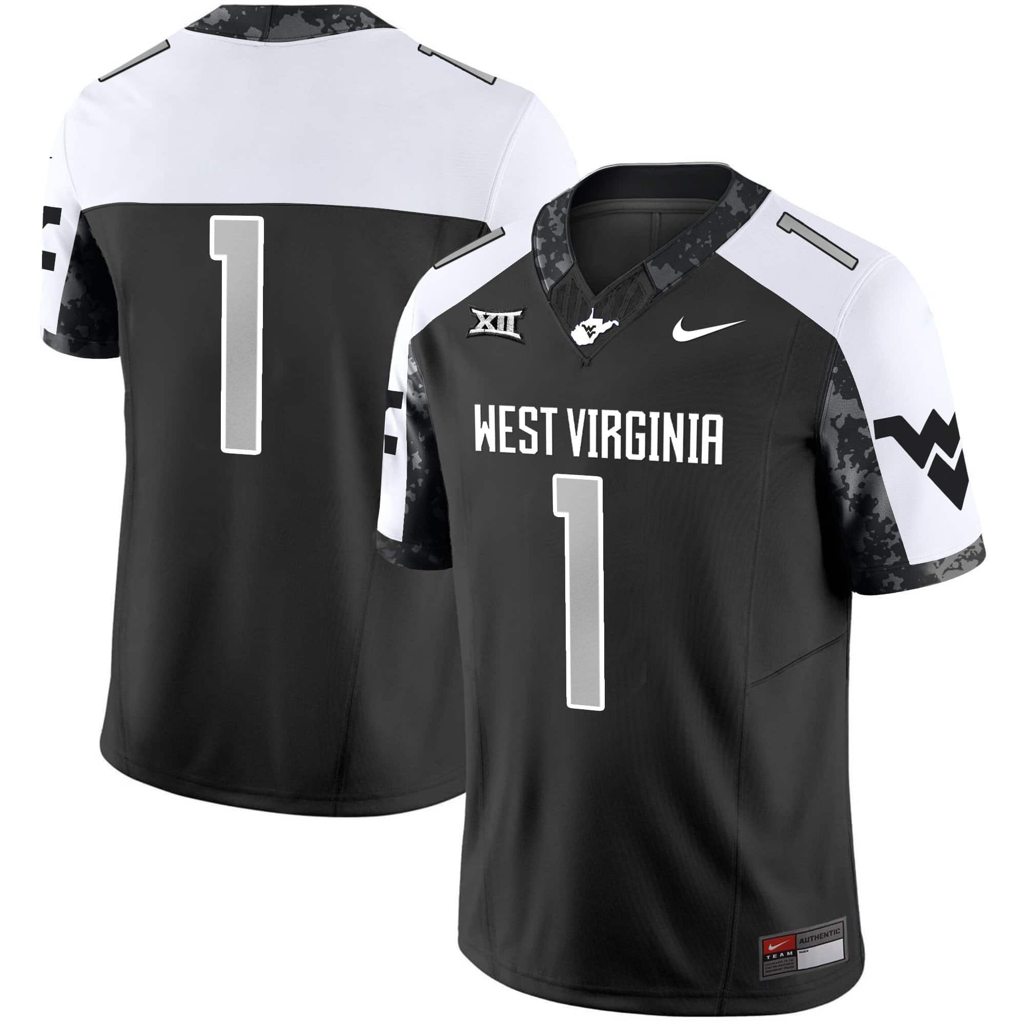 Men West Virginia Mountaineers #1 No Name Black 2024 Nike Vapor Limited NCAA Jersey style 1->indianapolis colts->NFL Jersey